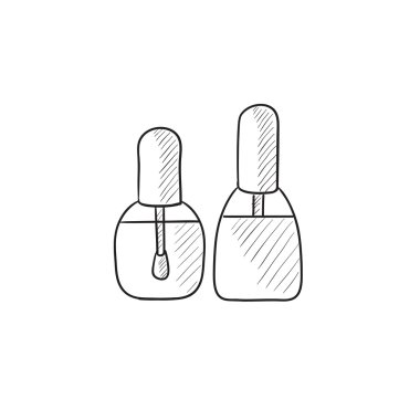 Şişe tırnak cilası kroki simgesi.