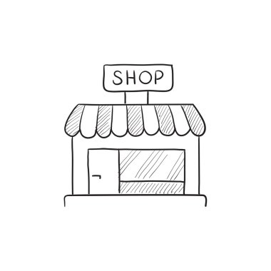 Shop mağazası kroki simgesi.
