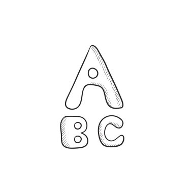 Harfleri kalın kroki simgesinde boyalı.