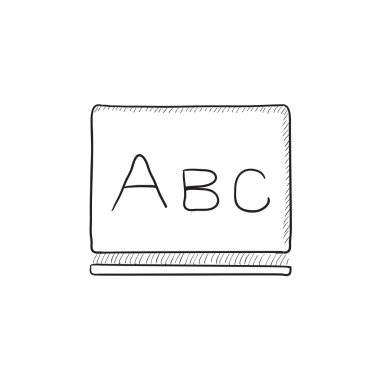 Harf abc blackboard kroki simgesini.