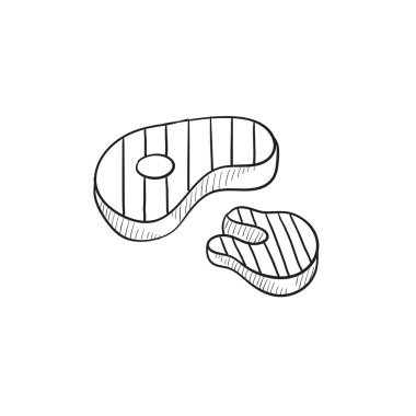 Izgara biftek kroki simgesi.