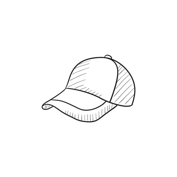 야구 모자 스케치 아이콘. — 스톡 벡터