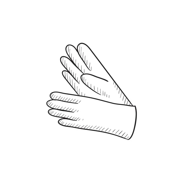 Guantes icono de boceto . — Vector de stock