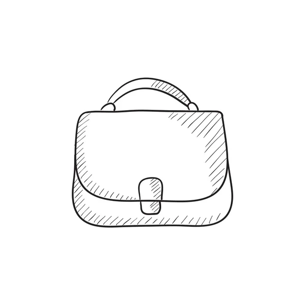 Femme sac à main croquis icône . — Image vectorielle