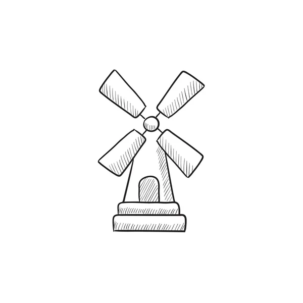 Molino de viento icono de boceto . — Archivo Imágenes Vectoriales