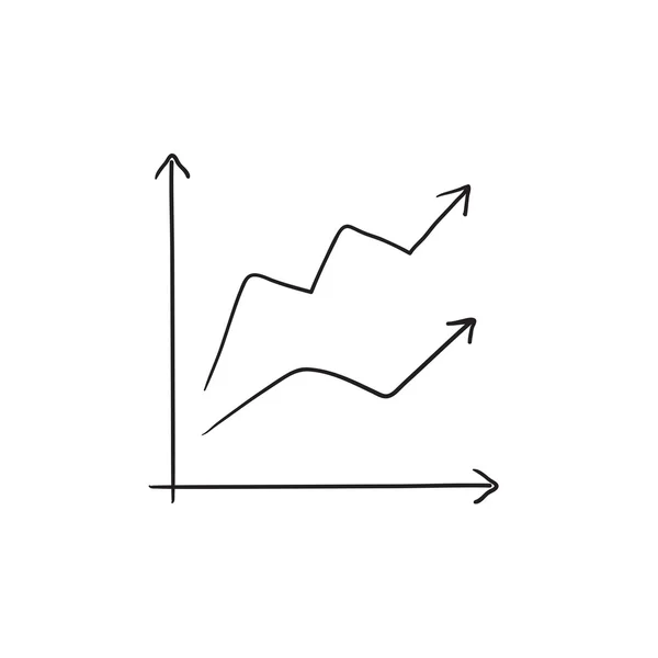 Ikona szkic wykres wzrostu. — Wektor stockowy