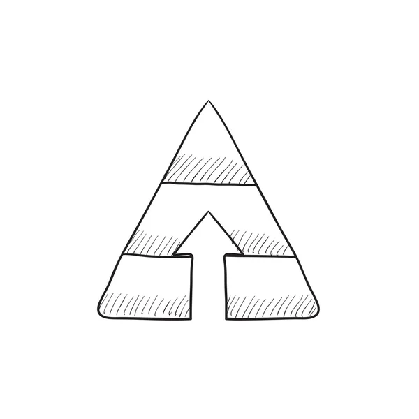 Пирамида со стрелкой вверх по иконке . — стоковый вектор
