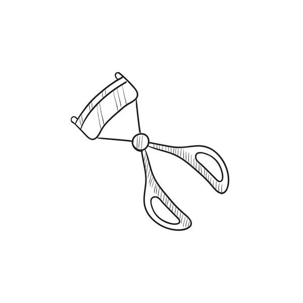 Eyelash curler szkic ikona. — Wektor stockowy