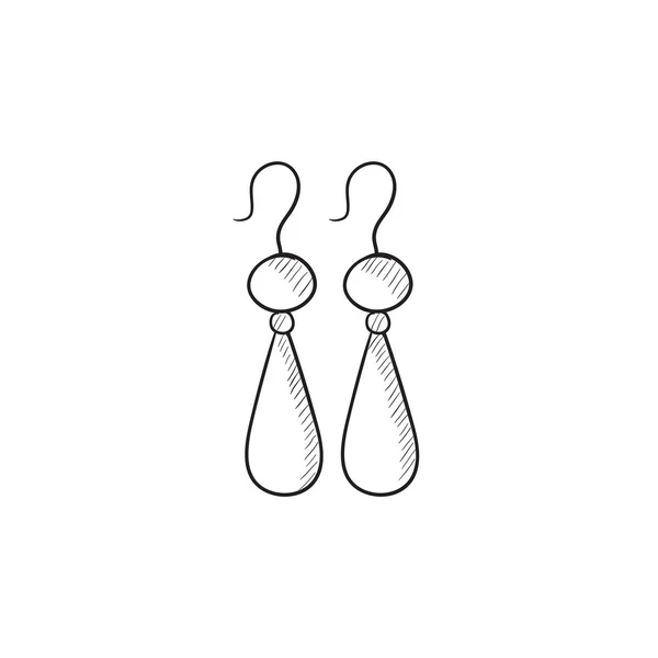 Paire de boucles d'oreilles croquis icône . — Image vectorielle