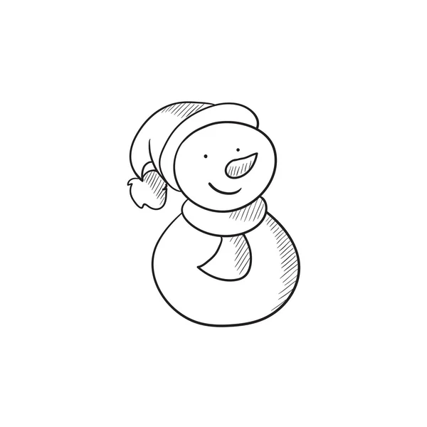 Snowman pictogramă schiță . — Vector de stoc