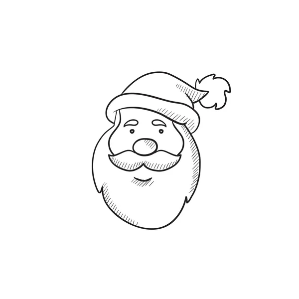 圣诞老人的脸素描图标. — 图库矢量图片