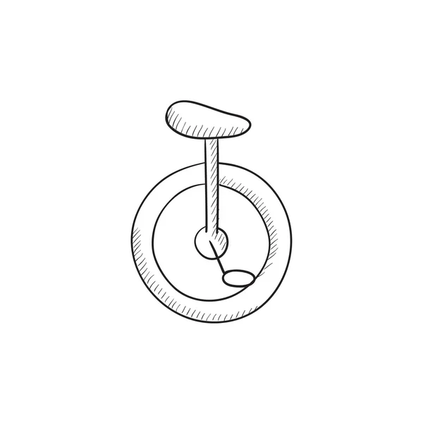 One wheel bicycle sketch icon. — Stock Vector