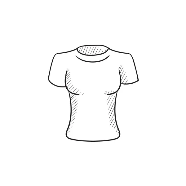 T-shirt femminile schizzo icona . — Vettoriale Stock