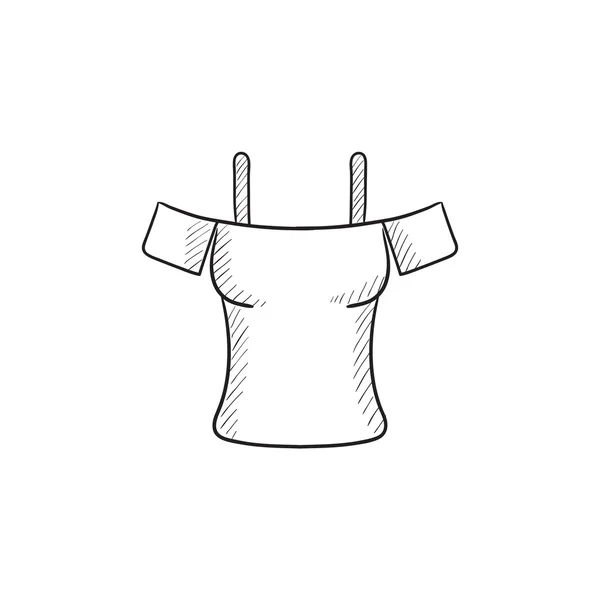 Pictogram van de schets van de vrouwelijke shirt. — Stockvector