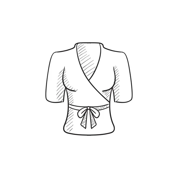 Short female bathrobe sketch icon. — Stock Vector