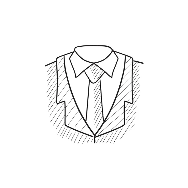 Mužský oblek skica ikony. — Stockový vektor