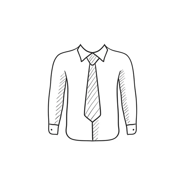 Skjorta med slips skiss ikon. — Stock vektor