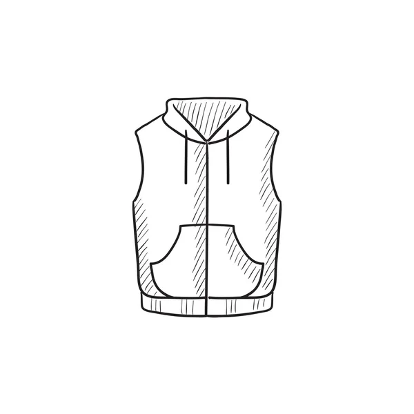 Vest down jacket sketch icon. — Stock Vector