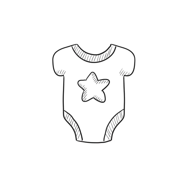 Baby Kortärmad bodysuit skiss ikon. — Stock vektor