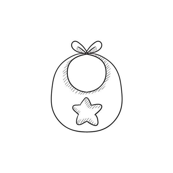 Baby bib sketch icon. — Stock Vector