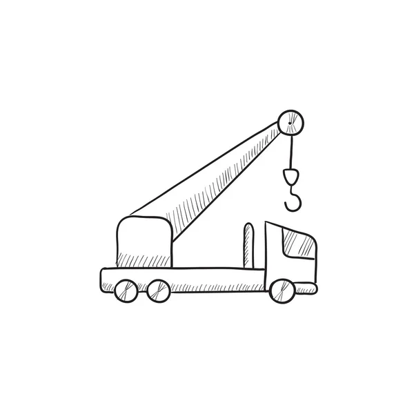 Pictogram van de schets van de mobiele kraan. — Stockvector