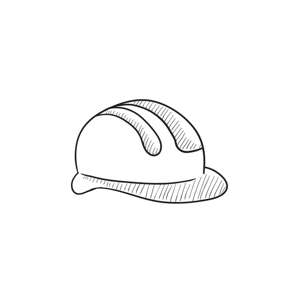 하드 모자 스케치 아이콘. — 스톡 벡터