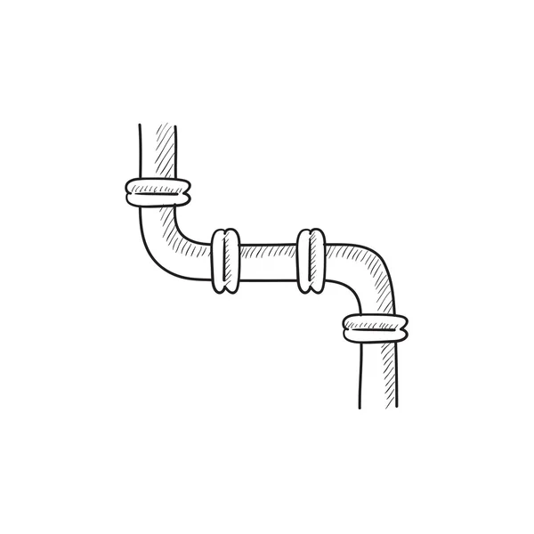 Vodní potrubí skica ikony. — Stockový vektor