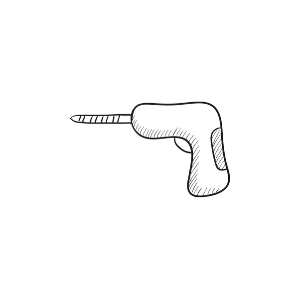 Perceuse à marteau icône croquis . — Image vectorielle