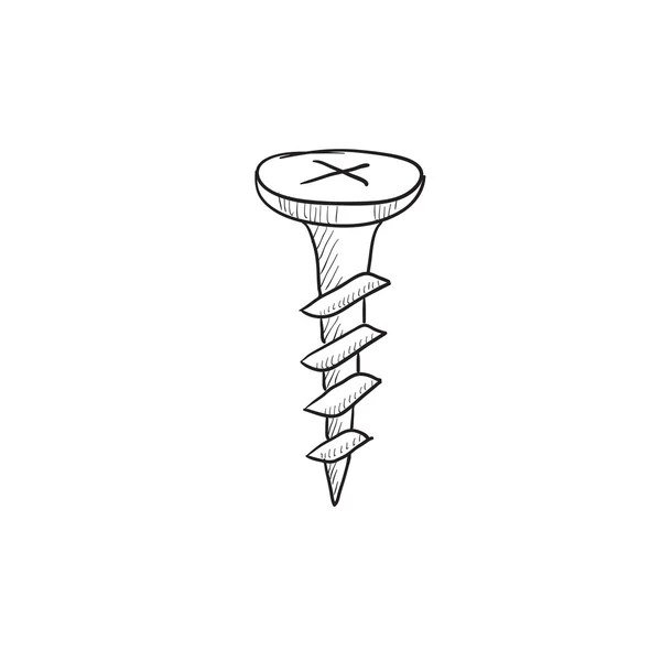 Tornillo icono de boceto . — Vector de stock