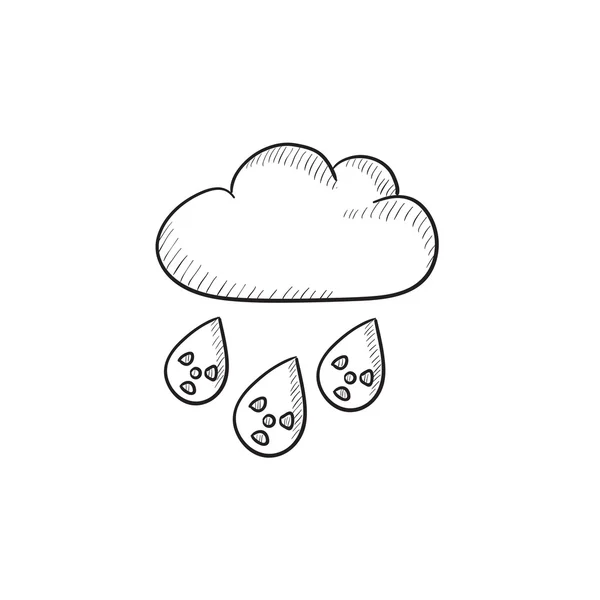 Ραδιενεργό νέφος και βροχή σκίτσο εικονίδιο. — Διανυσματικό Αρχείο