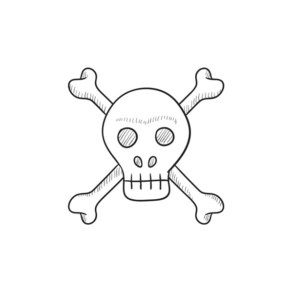 Skull and cross bones sketch icon. — Stock Vector