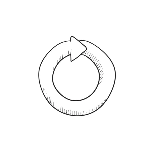 Kreisförmiges Pfeil-Skizzensymbol. — Stockvektor