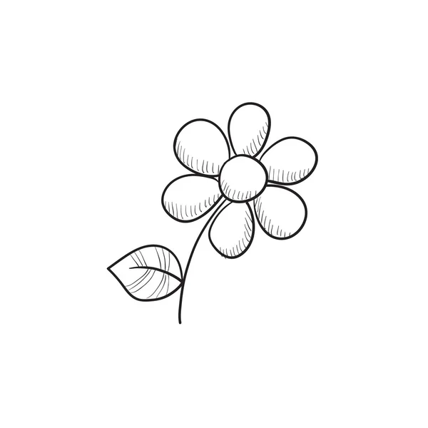 Icono del boceto de flor. — Vector de stock