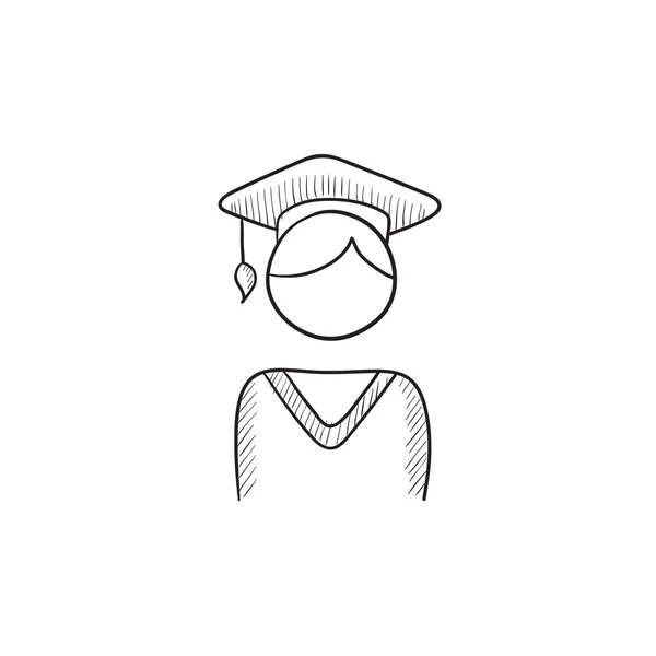 Icono de boceto de graduado . — Vector de stock