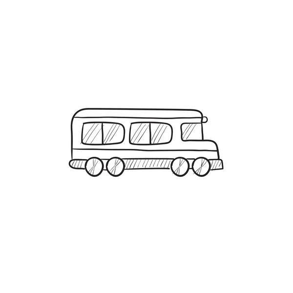 Esbozo de autobús escolar icono . — Vector de stock