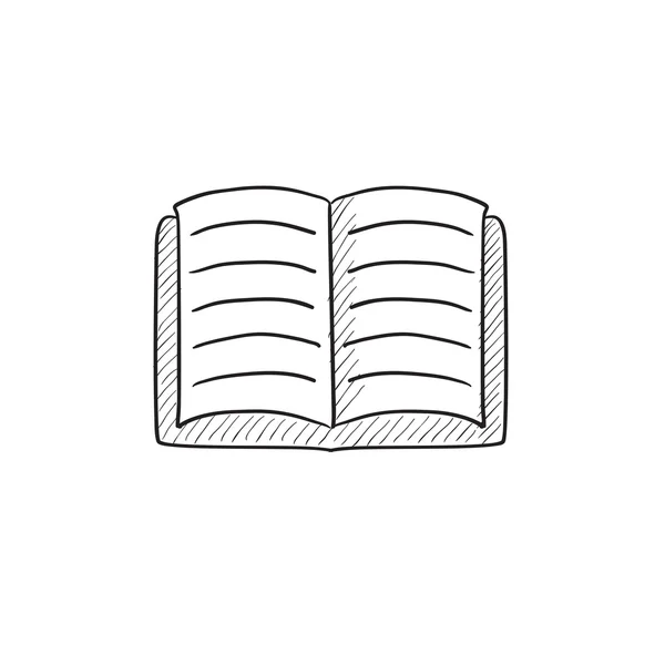 Abrir libro bosquejo icono . — Archivo Imágenes Vectoriales