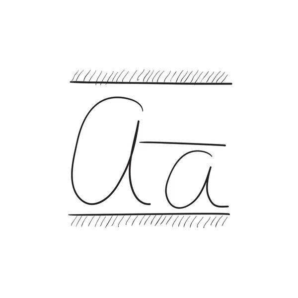 Cursieve letter een schets-pictogram. — Stockvector