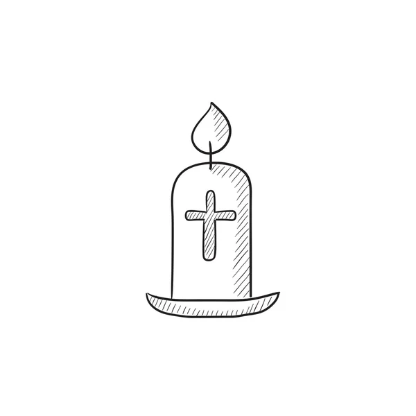 Icono de boceto de vela de Pascua . — Vector de stock