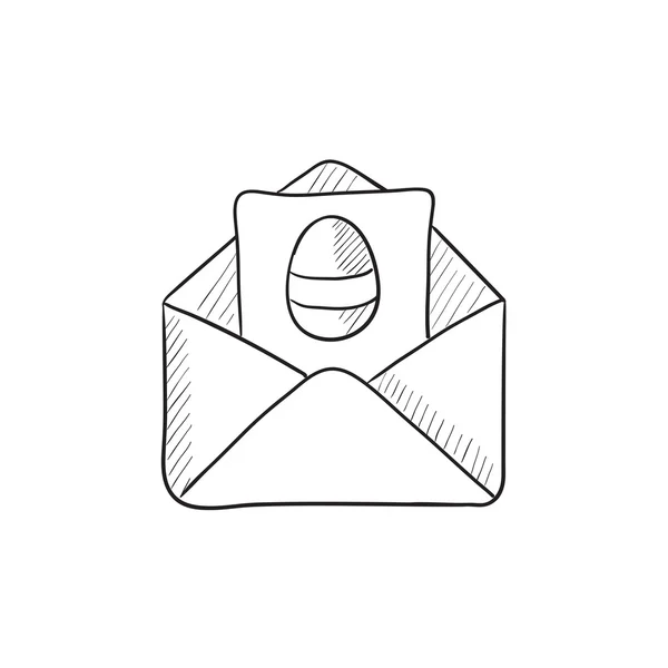 Velikonoční blahopřání v náčrtu ikona obálky. — Stockový vektor