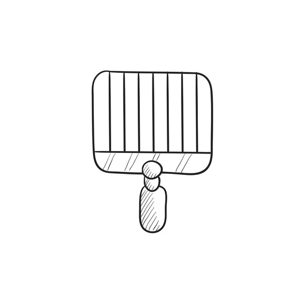 Lege barbecue Grillrooster schets pictogram. — Stockvector