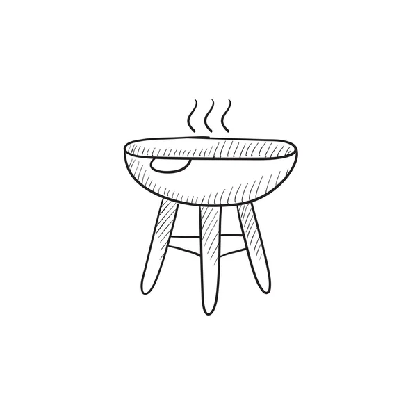 Иконка барбекю в чайнике . — стоковый вектор