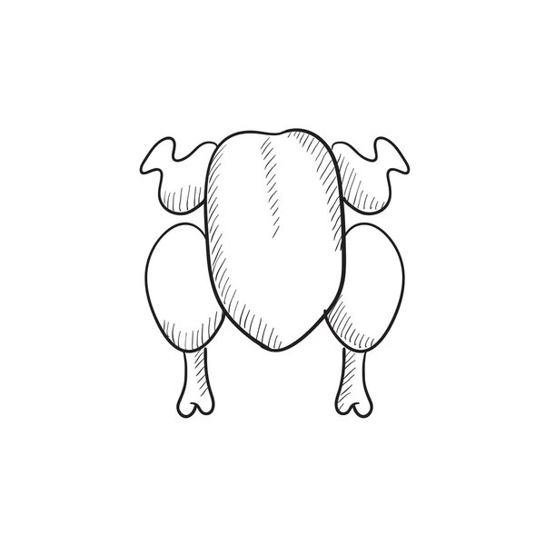 Raw chicken sketch icon. — Stock Vector