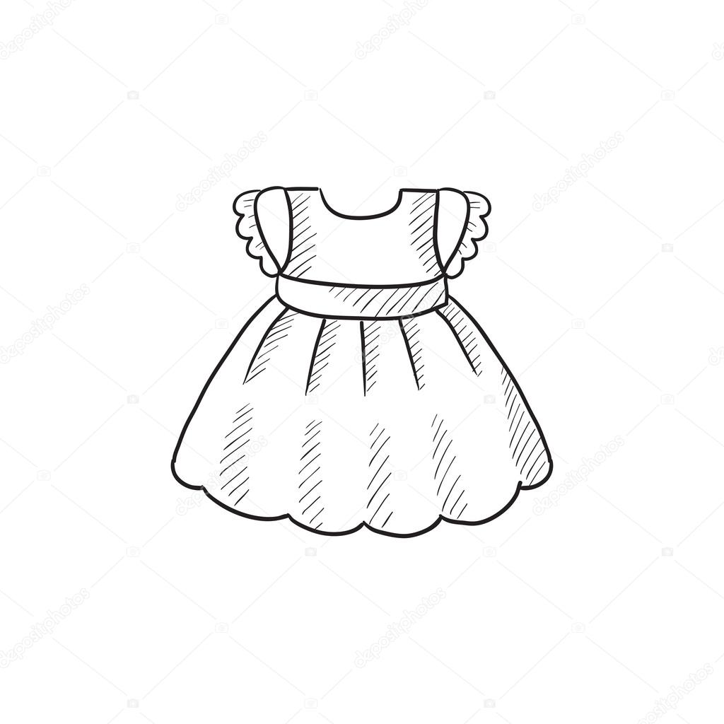 Baby Frock Design Drawing Drawing Png Baby Girl Dress Sketch