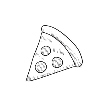 Pizza dilimi kroki simgesi.