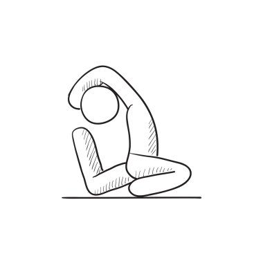 Adam pratik yoga kroki simgesi.