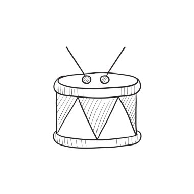 Sopa ile davul kroki simgesi.