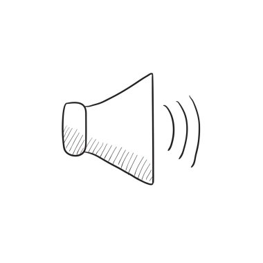 Hoparlör ses ayarı kroki simgesi.