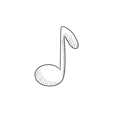 Müzik Not kroki simgesi.