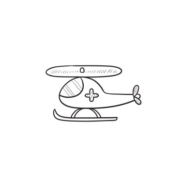 Hava ambulans kroki simgesi.