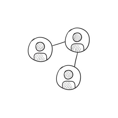 Sosyal ağ kroki simgesini.